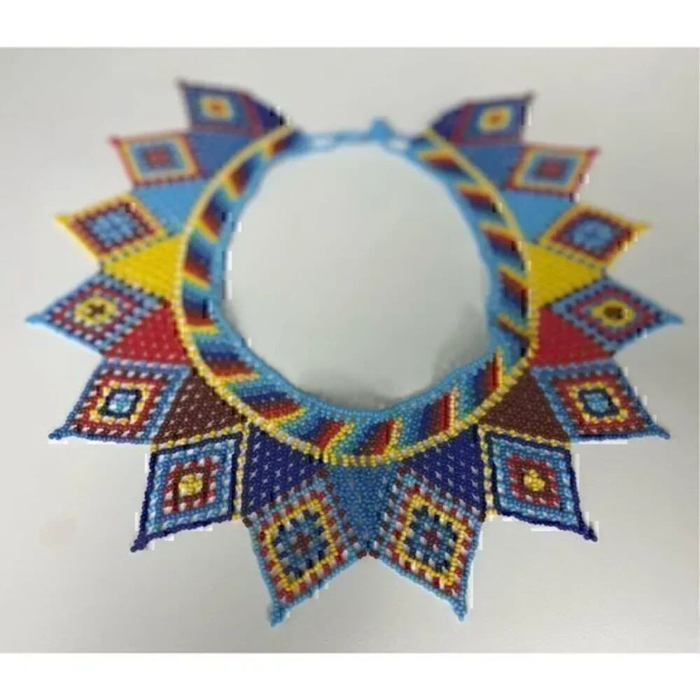 New Beautiful Handmade Colorful Beaded Mexican Collar Necklace